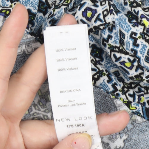 New Look Women's Blue Geometric Sleeveless Dress