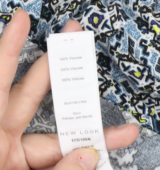 New Look Women's Blue Geometric Sleeveless Dress