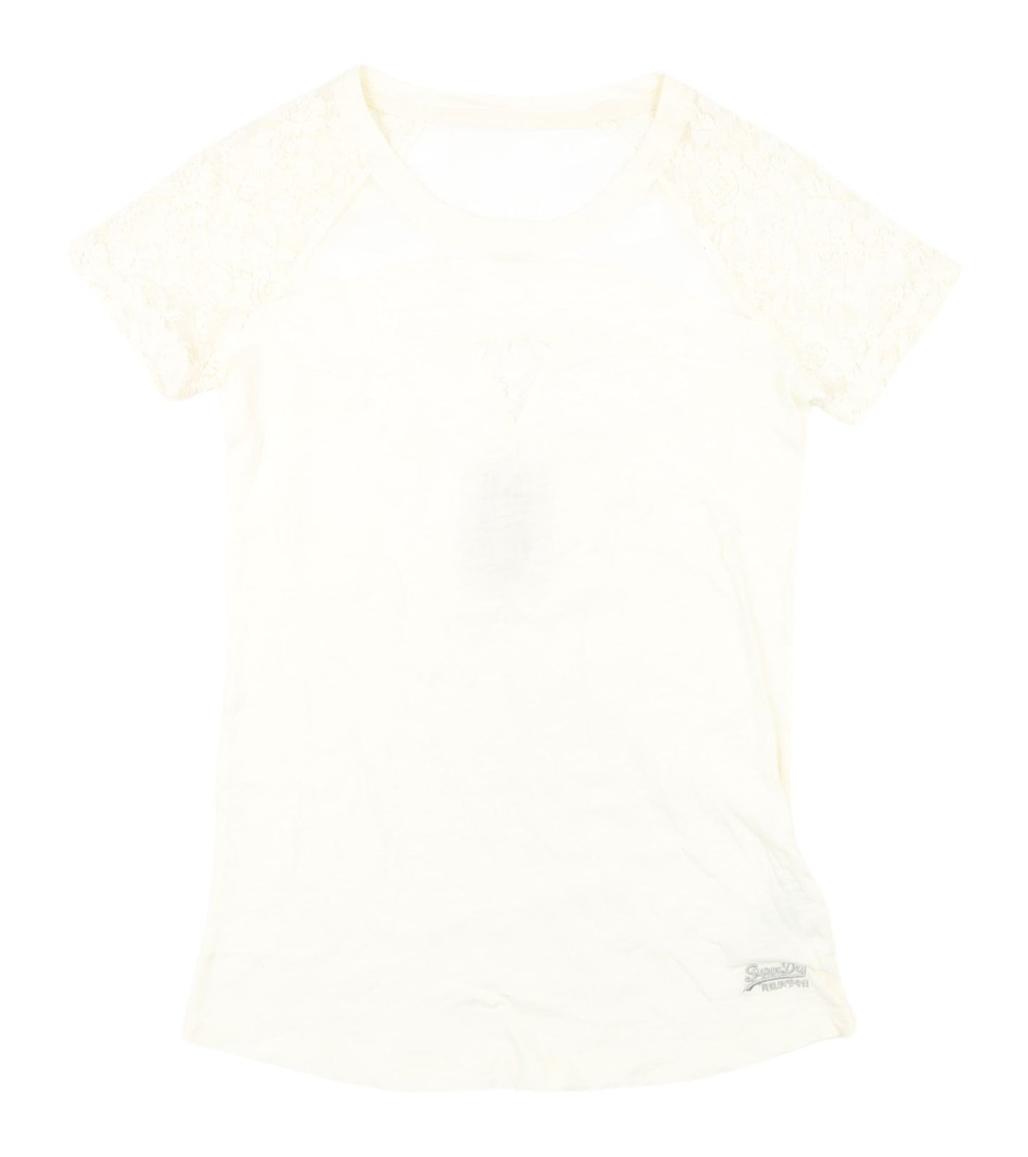 Superdry Women's Ivory Lace T-Shirt - XS