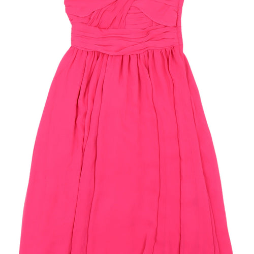 H&M Pink Strapless Ruched Dress Women Size 6
