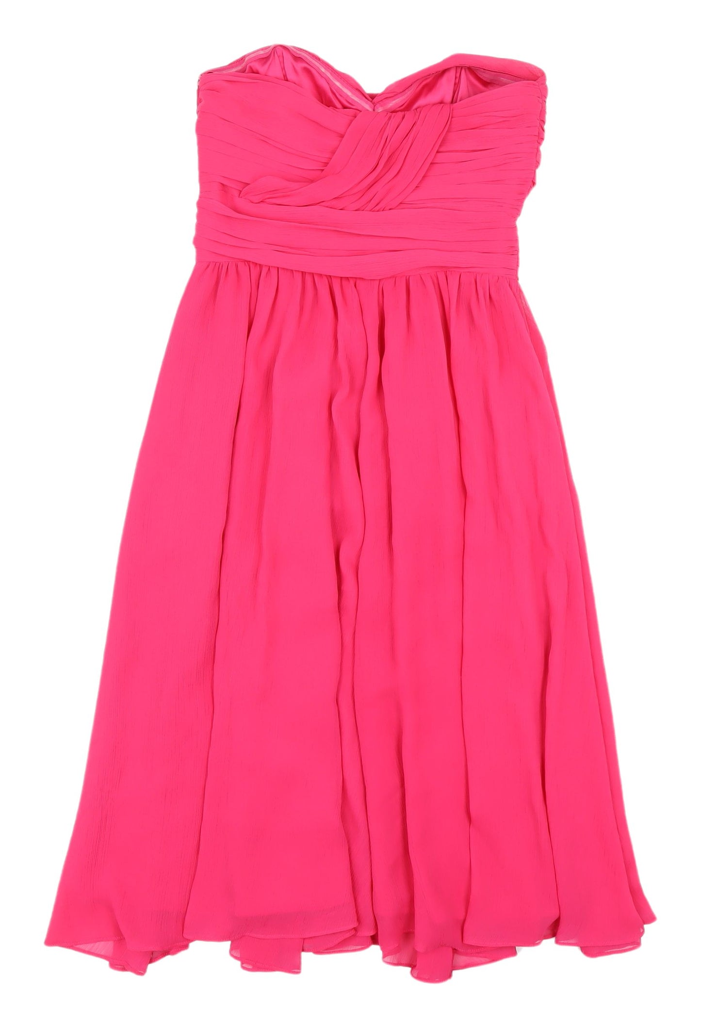 H&M Pink Strapless Ruched Dress Women Size 6