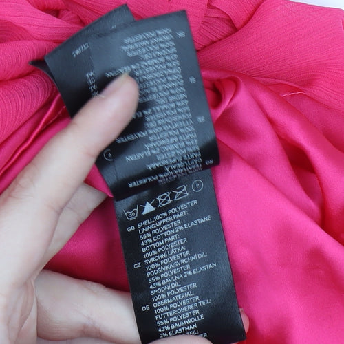 H&M Pink Strapless Ruched Dress Women Size 6