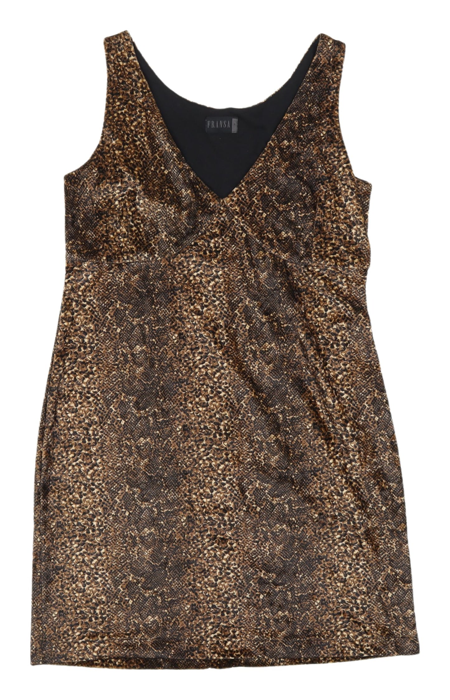 Fransa Women’s Brown Animal Print Slip Dress L