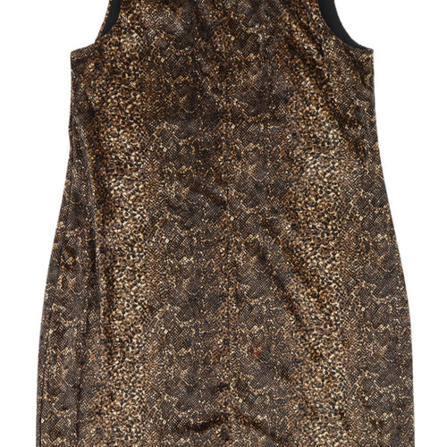 Fransa Women’s Brown Animal Print Slip Dress L