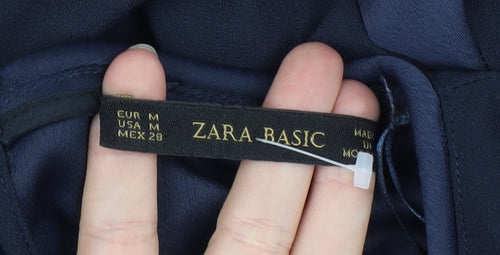 Zara Blue Women's Shift Dress, Size 12, 3/4 Sleeve