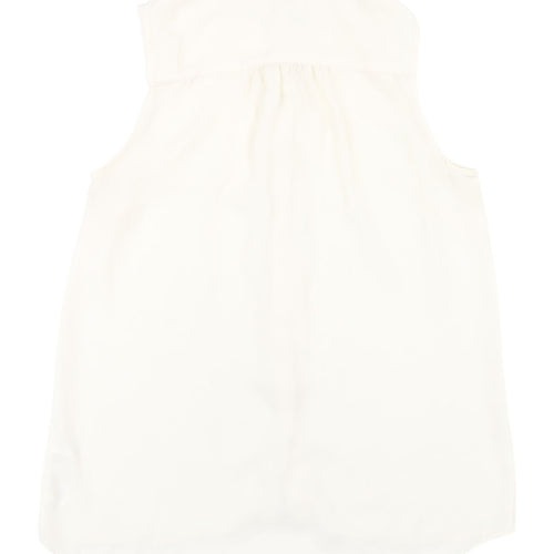 New Look Women's White Sleeveless Blouse - Size 10