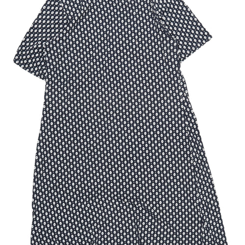 Cotton Traders Blue Geometric Shift Dress Size 12