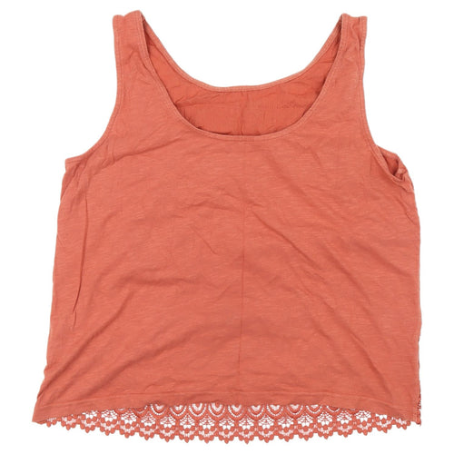 Next Women's Orange Cotton Lace Camisole - Size 12