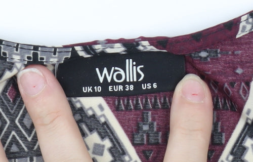 Wallis Women's Multicoloured Geometric Blouse Size 10