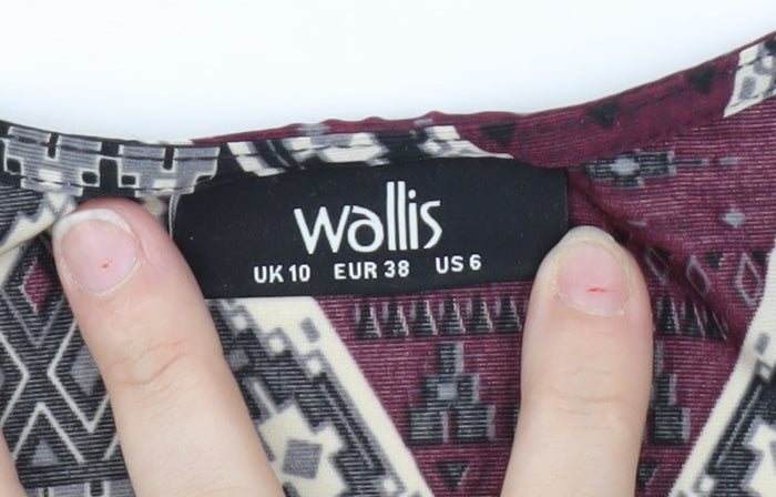 Wallis Women's Multicoloured Geometric Blouse Size 10