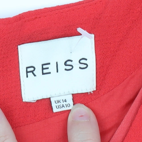 Reiss Women's Red Short Sheath Dress Size 14