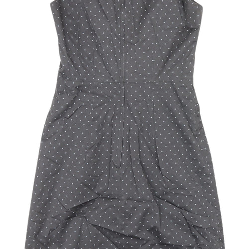 H&M Women's Grey Polka Dot Sheath Dress, Size 6