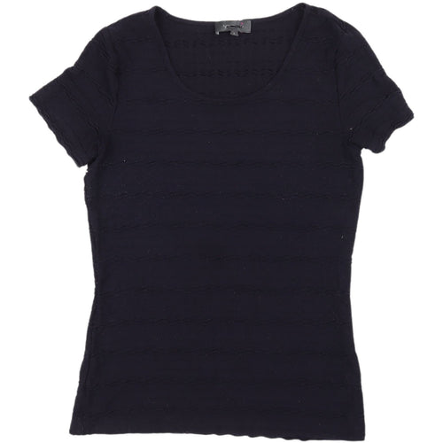 Marks and Spencer Black Scoop Neck T-Shirt Size 8
