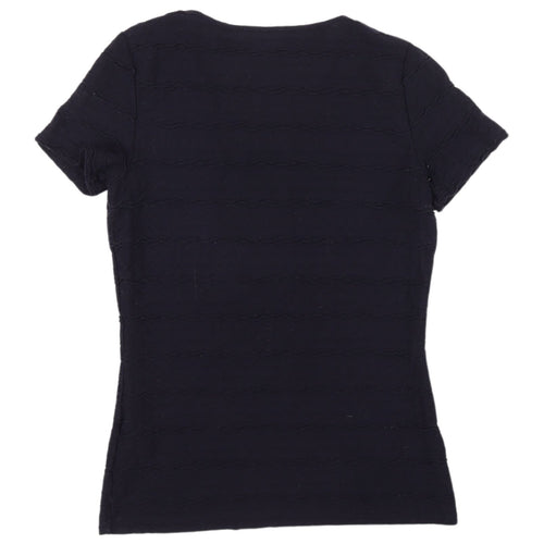 Marks and Spencer Black Scoop Neck T-Shirt Size 8