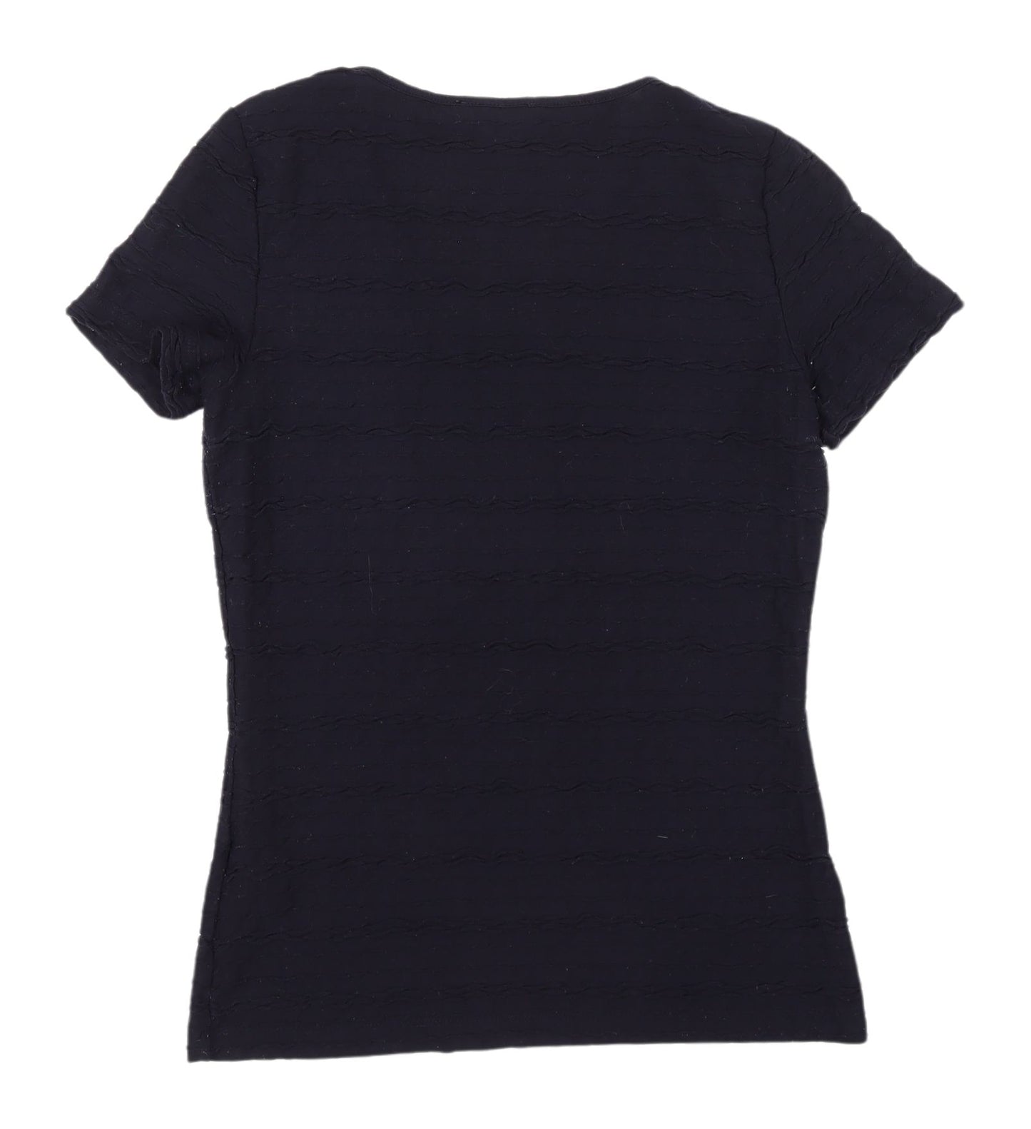 Marks and Spencer Black Scoop Neck T-Shirt Size 8