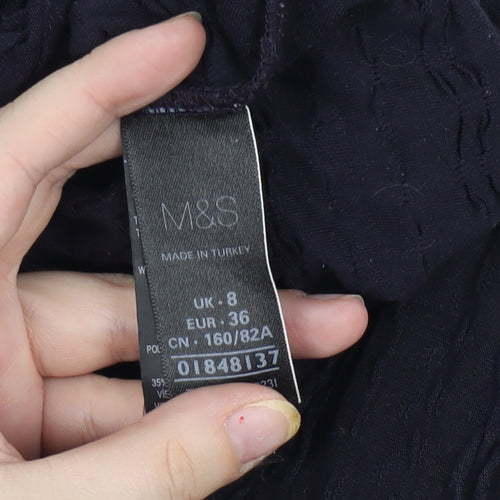 Marks and Spencer Black Scoop Neck T-Shirt Size 8