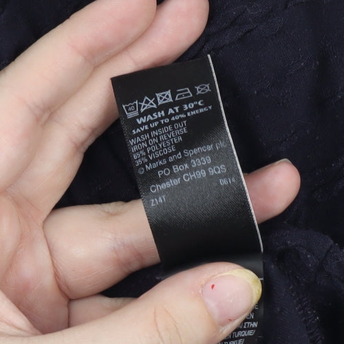 Marks and Spencer Black Scoop Neck T-Shirt Size 8