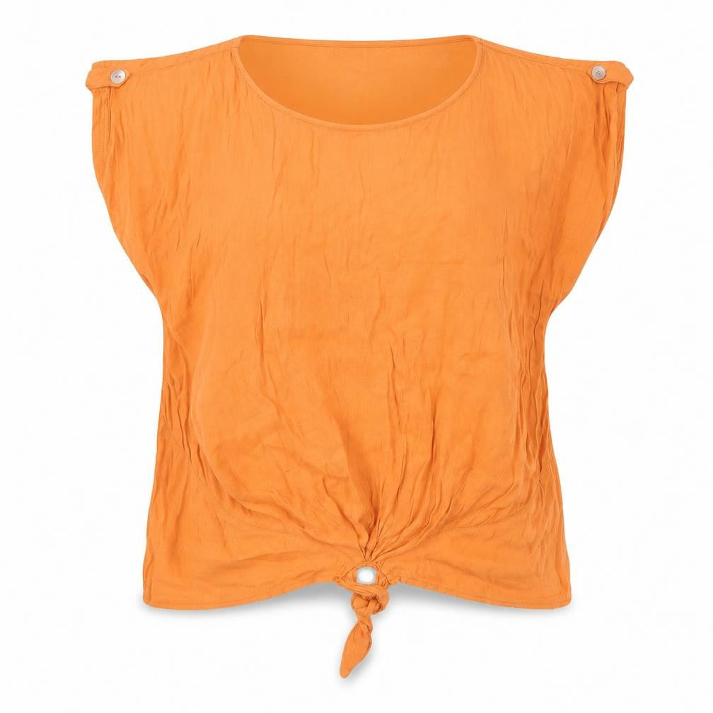 Front view of Wallis Women’s Orange Blouse -, size UK 10, Casual Summer