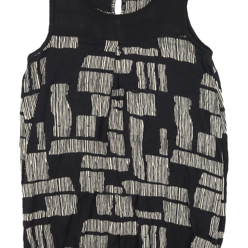 Next Women's Black Geometric Tank Top Size 8 Regular