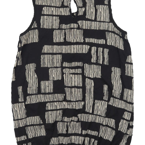 Next Women's Black Geometric Tank Top Size 8 Regular