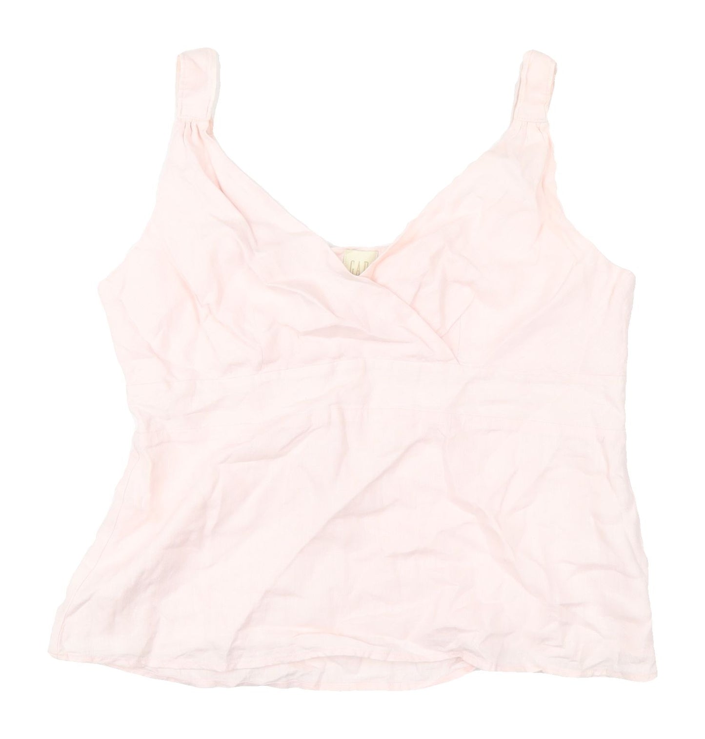 Gap Women Pink Linen Camisole V-Neck Tank Top L