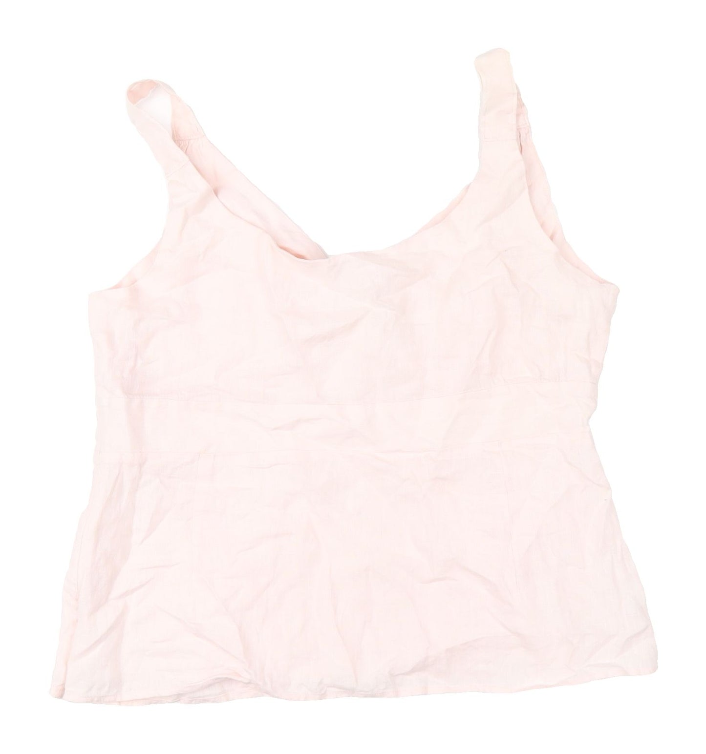 Gap Women Pink Linen Camisole V-Neck Tank Top L