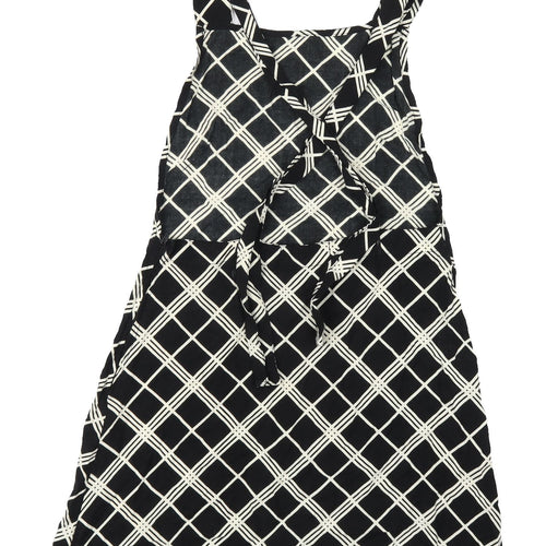 Motel Women's Black Check Tie Dress XS