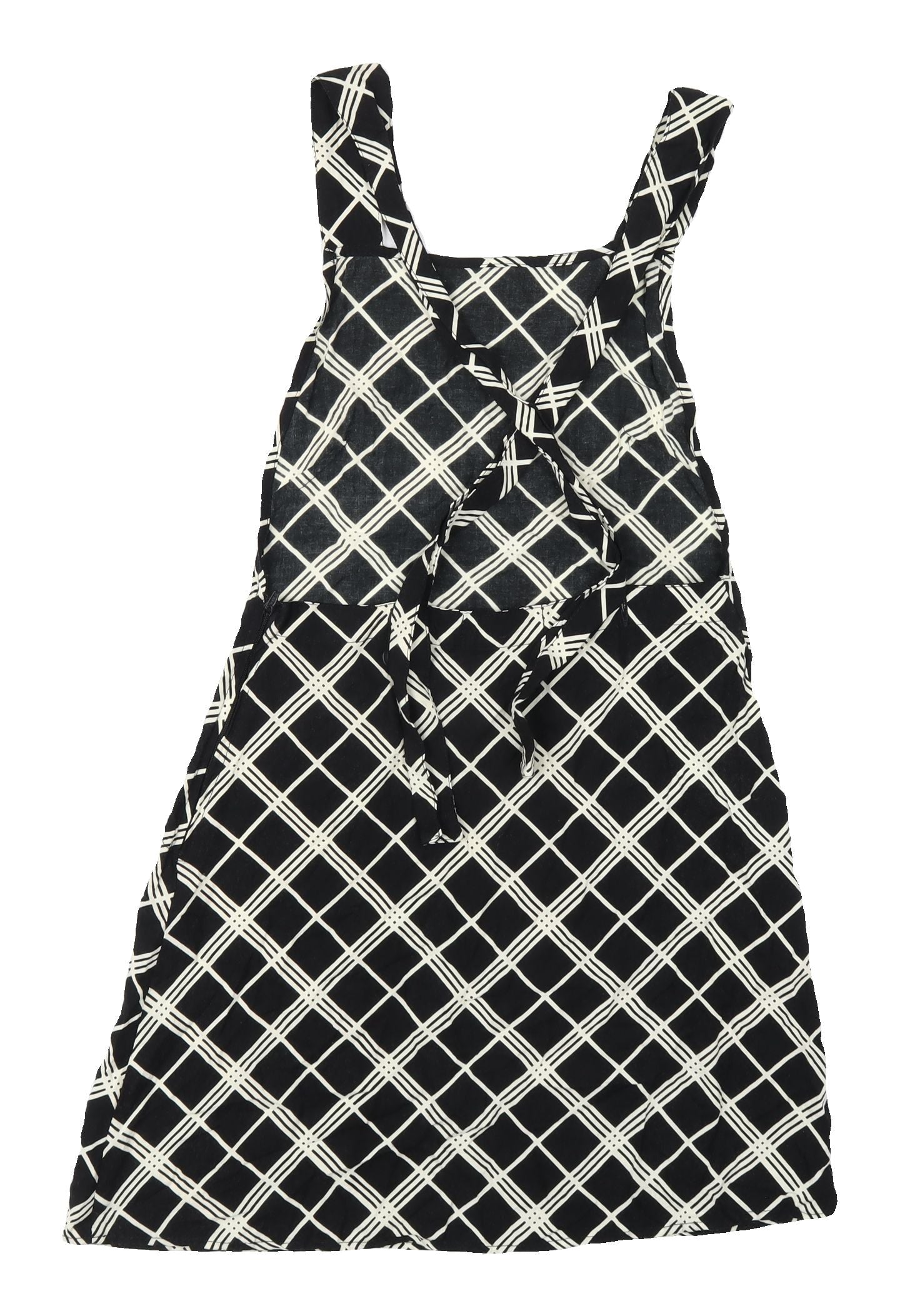 Motel Women's Black Check Tie Dress XS