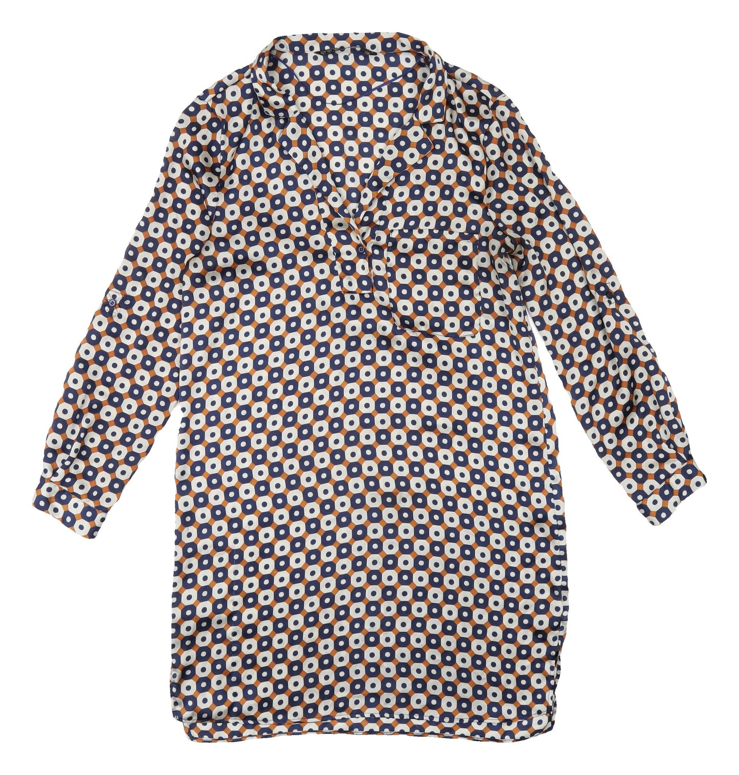 Zara Women’s Multicoloured Geometric Shirt Dress - Size 8