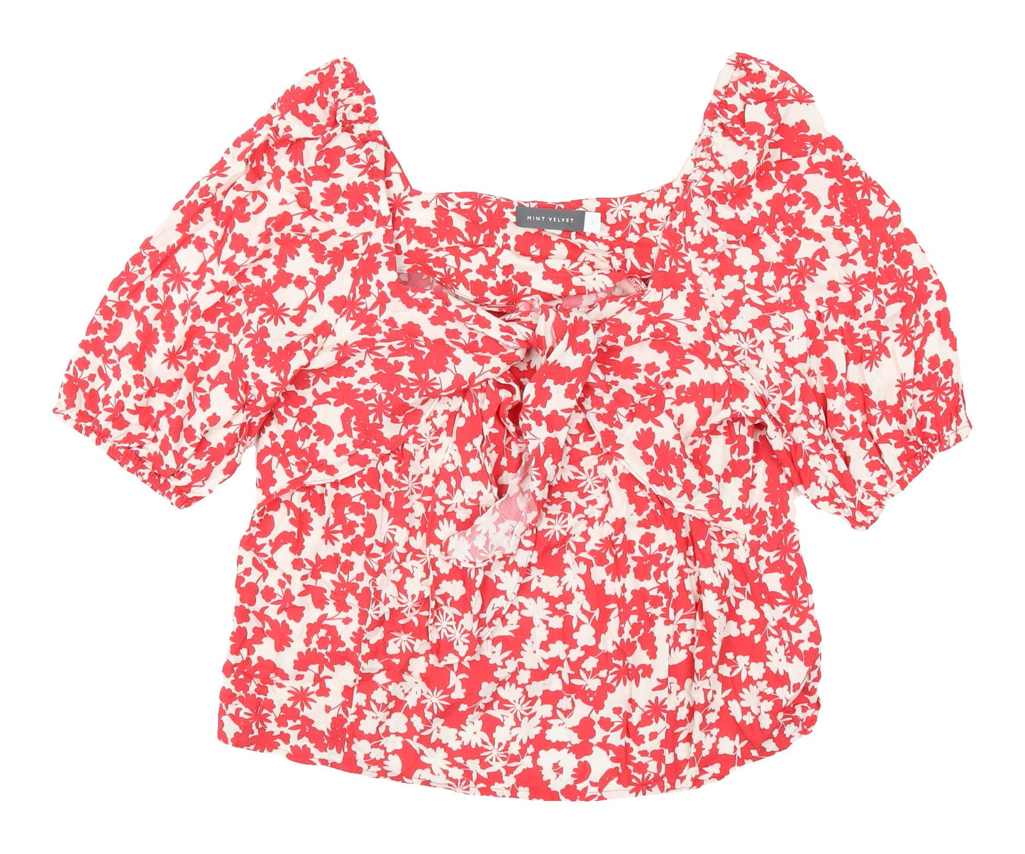 Mint Velvet Women's Red Floral Puff Sleeve Blouse