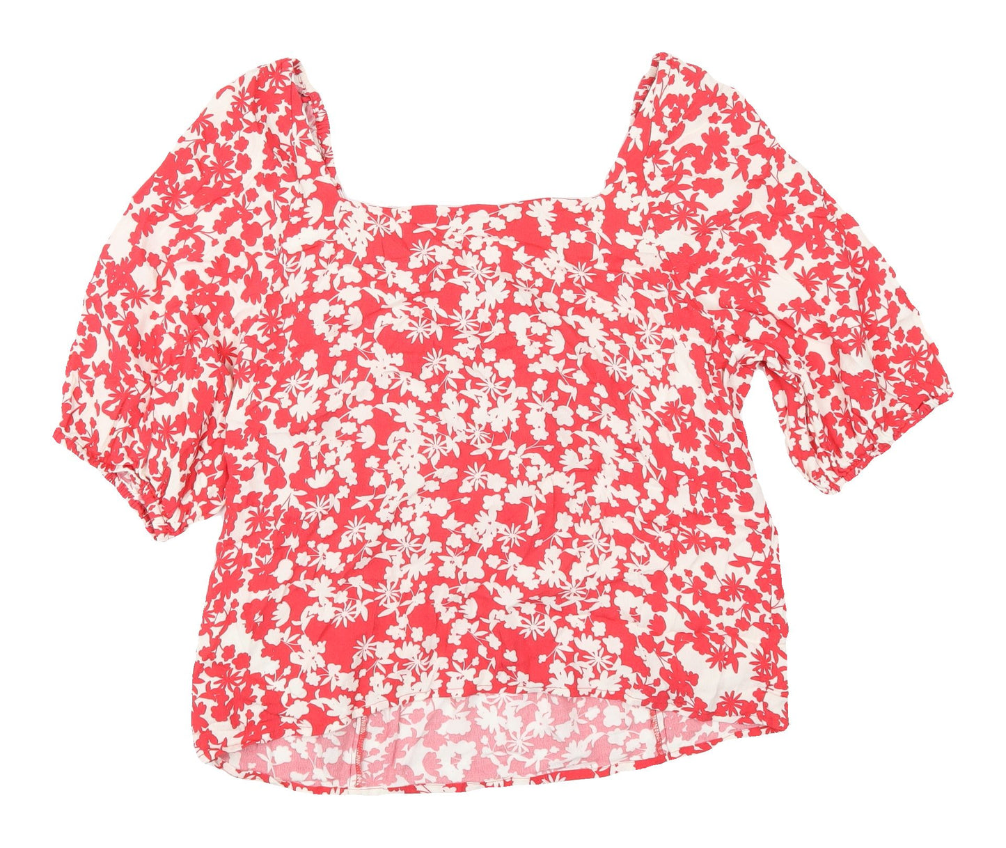 Mint Velvet Women's Red Floral Puff Sleeve Blouse