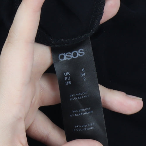 ASOS Women's Black Sleeveless Bodycon Dress Size 6