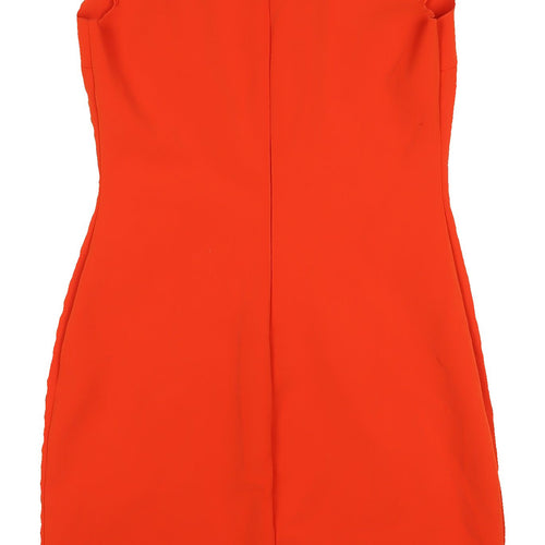 Zara Woman Orange Sheath Dress, Size 12, Short Sleeve