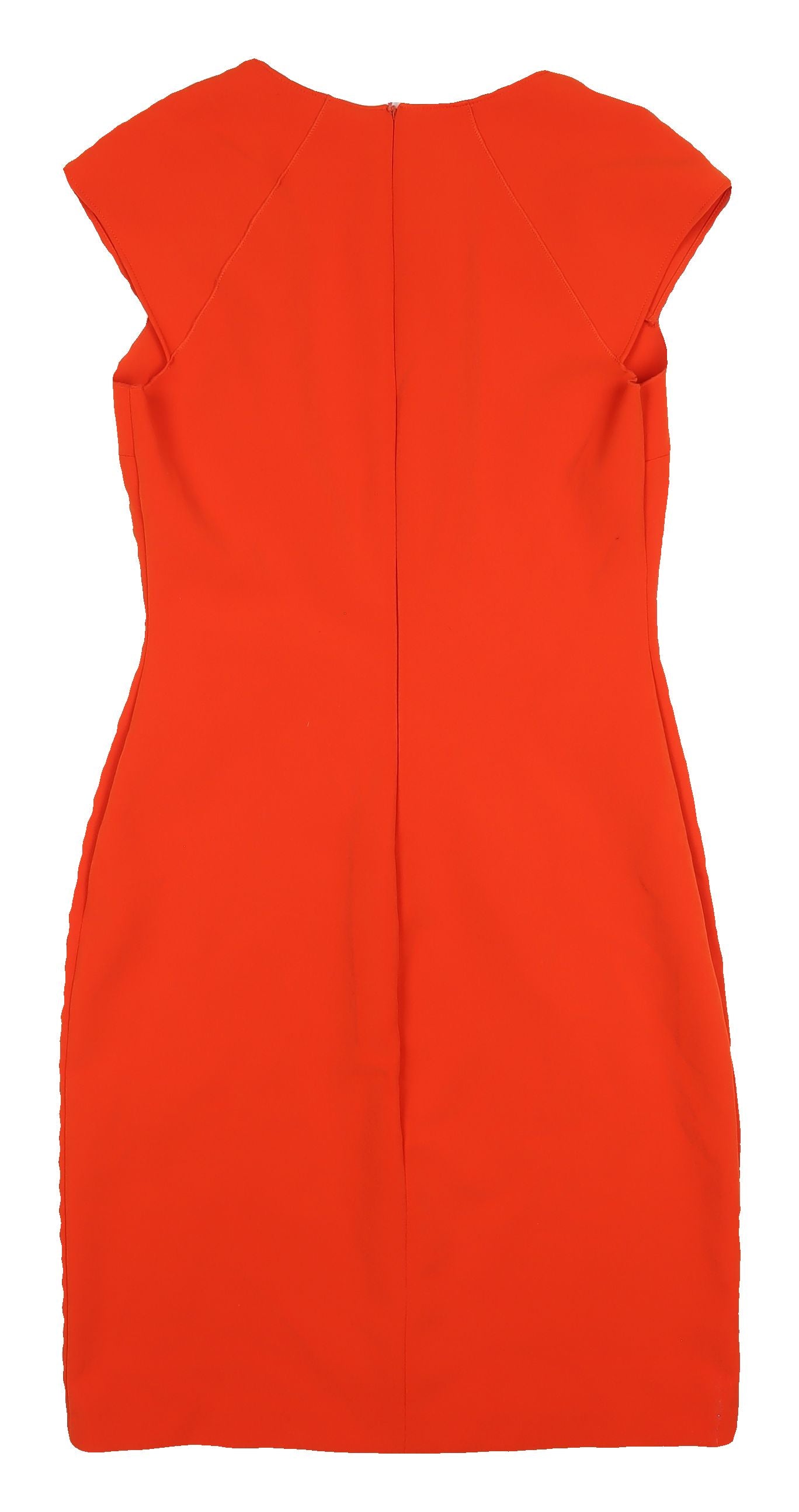 Zara Woman Orange Sheath Dress, Size 12, Short Sleeve