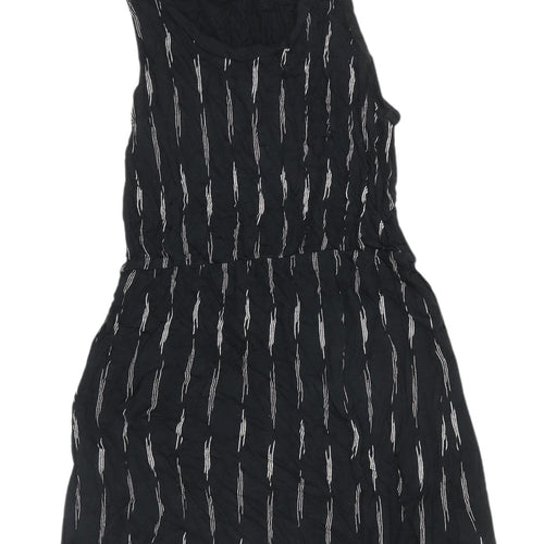 H&M Women’s Black Striped Scoop Neck Dress M
