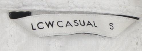 LCW Casual Women's White Collared Shirt Dress S