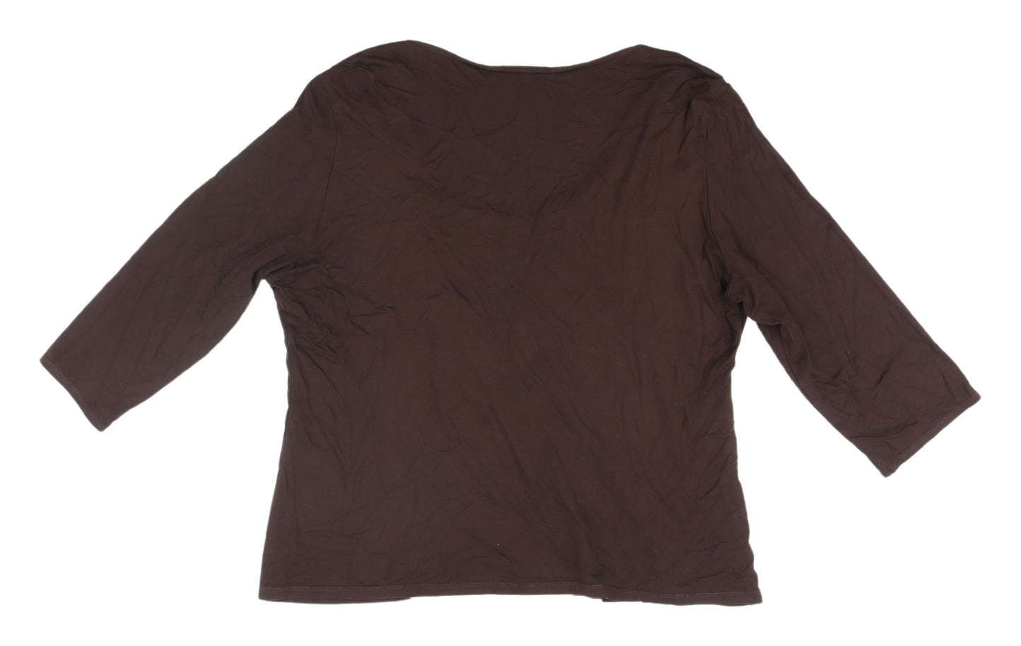 Wallis Women's Brown 3/4 Sleeve Cowl Neck Blouse Size 20