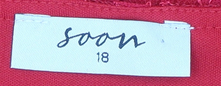 Soon Women's Red Lace Blouse Size 18 Sequin Detail