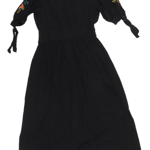 ASOS Women's Black Embroidered Dress UK 12