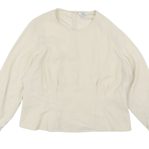 Marks and Spencer Ivory Blouse, Size 22, Long Sleeve
