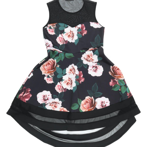 Quiz Women's Multicoloured Floral Skater Dress Size 12
