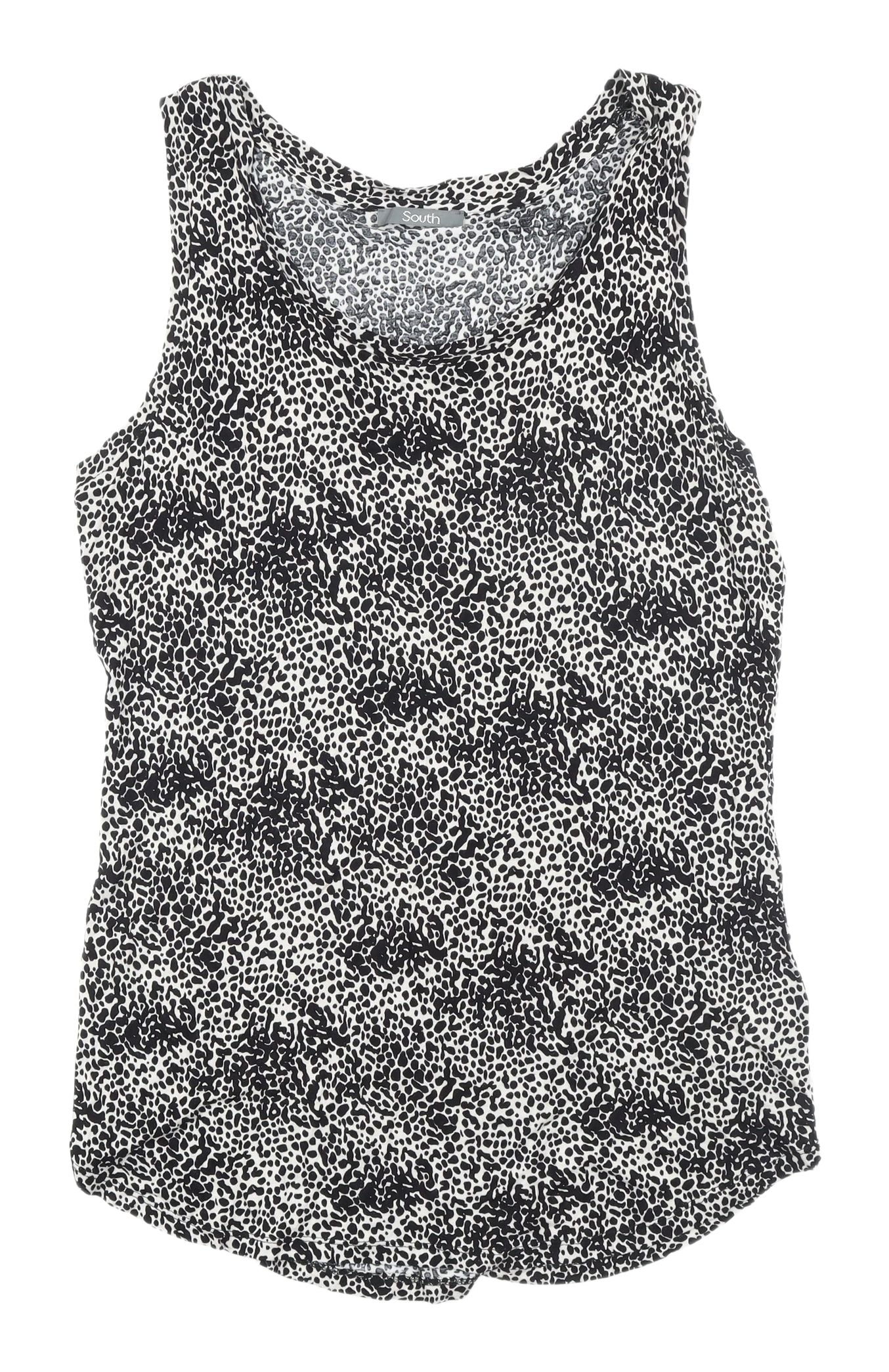 South Women's Black Animal Print Tank Top Size 16