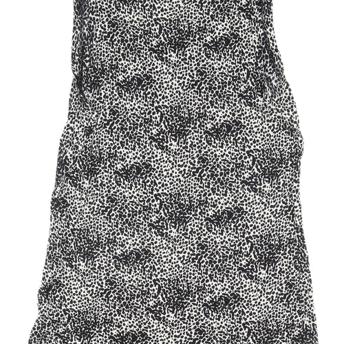 South Women's Black Animal Print Tank Top Size 16