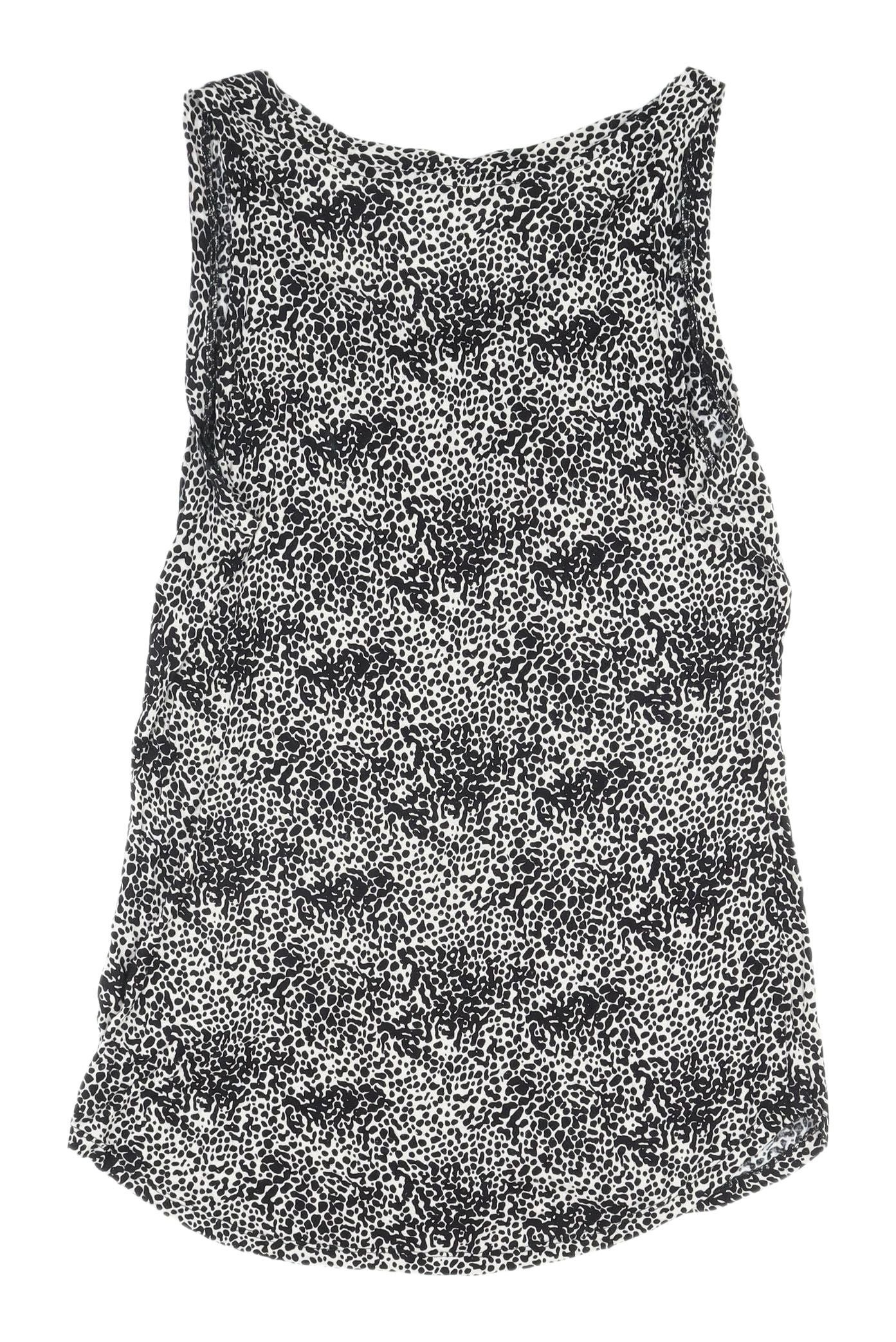South Women's Black Animal Print Tank Top Size 16