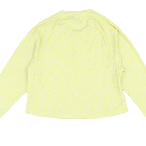Sisstrevolution Yellow Cropped T-Shirt, UK 10, Henley Style