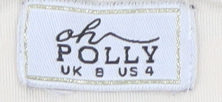 Oh Polly Beige Ruched Bodycon Dress Size 8