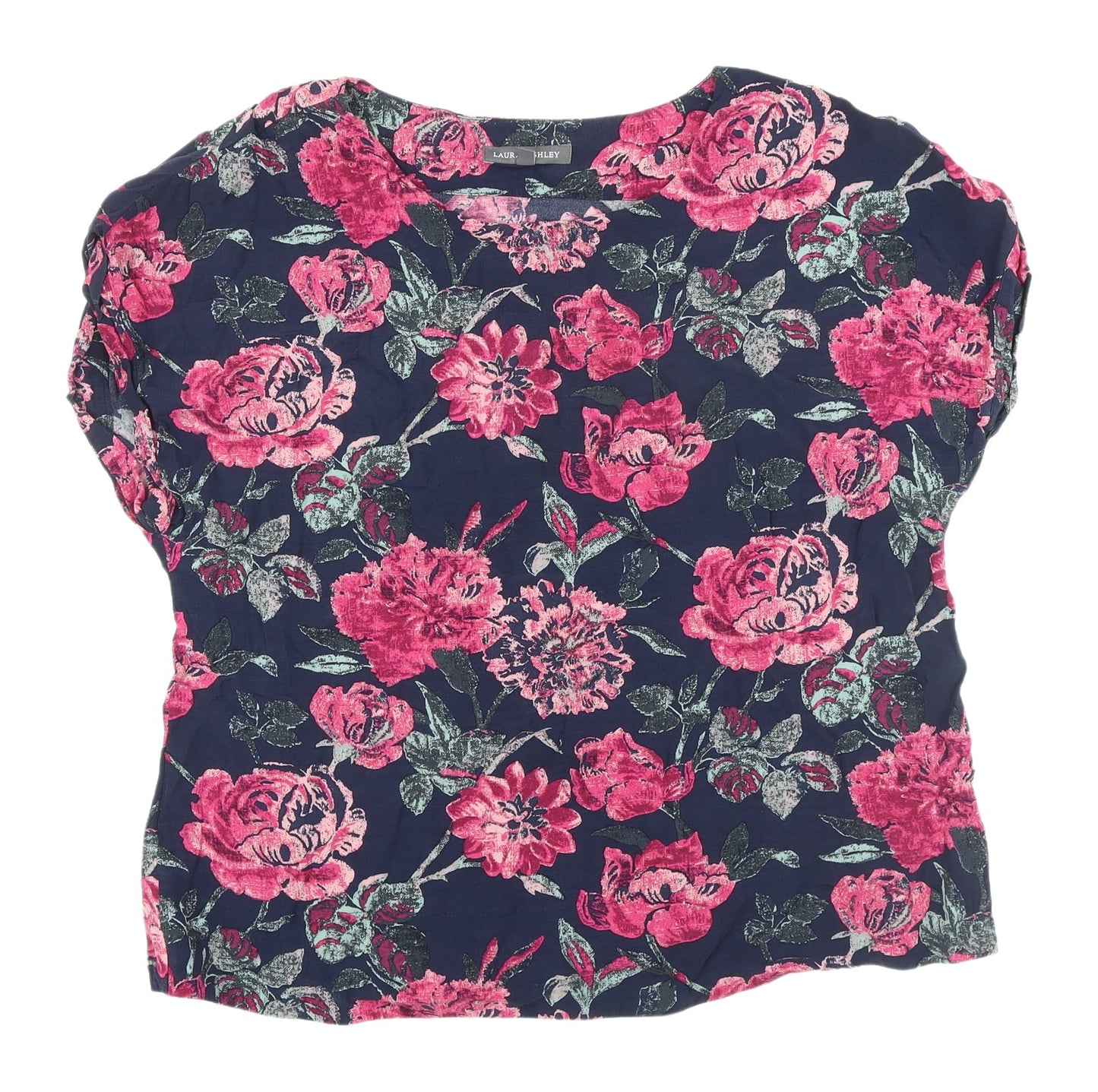 Laura Ashley Women's Floral Top Size 14 Multicoloured