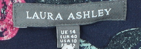 Laura Ashley Women's Floral Top Size 14 Multicoloured