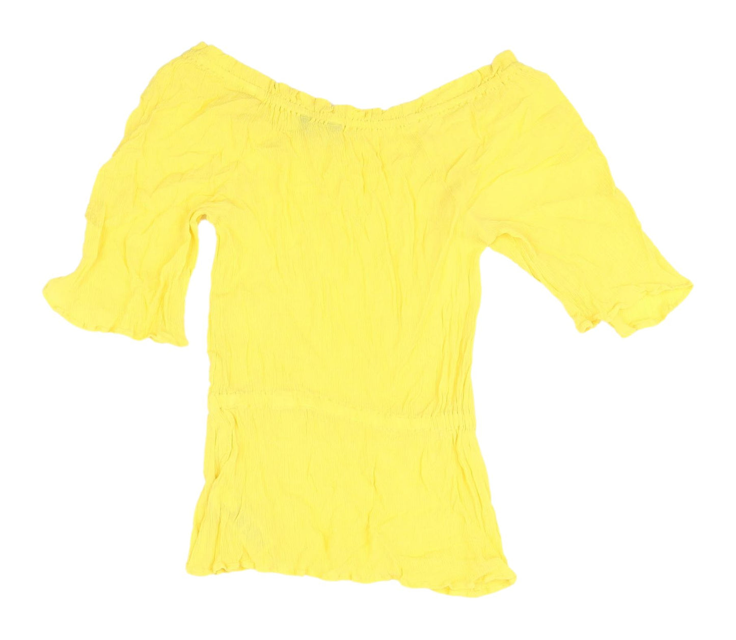 Marks and Spencer Yellow Off Shoulder Flutter Sleeve Blouse