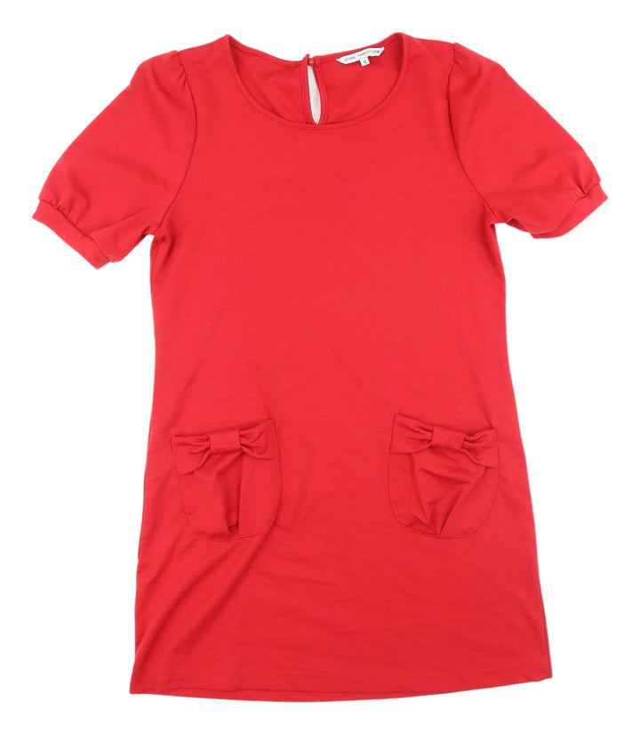 Store Twenty One Women's Red Puff Sleeve Knit Dress
